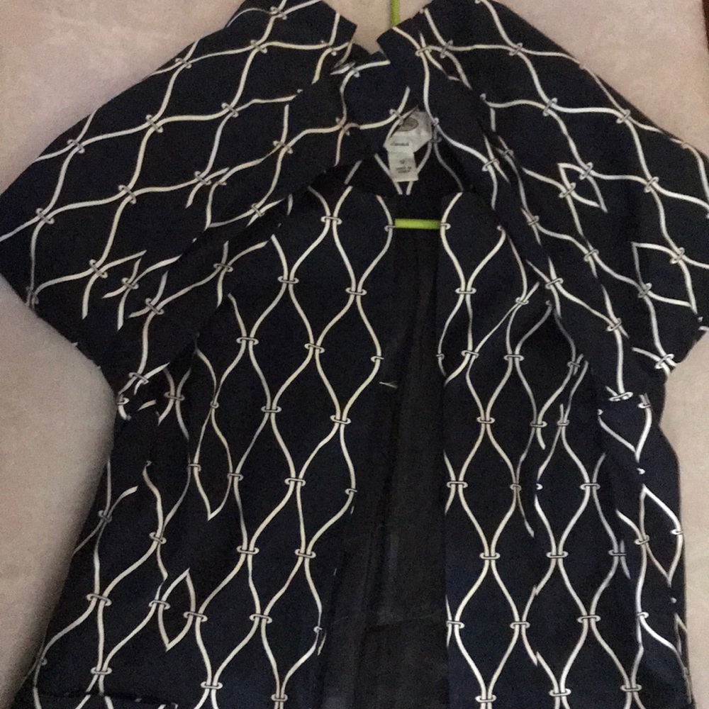 Talbots Navy Jacket with a Rope Pattern
